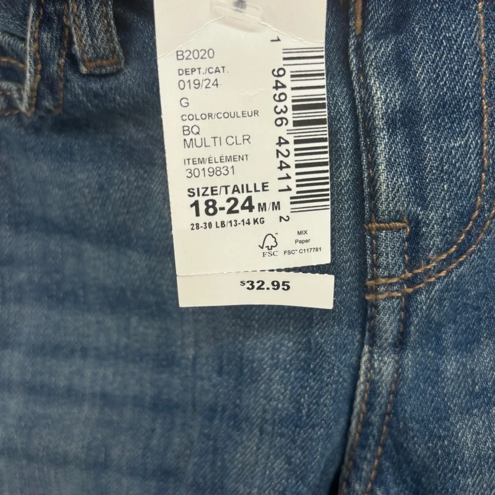 The Children's Place Boys Jeans 18-24 Months Blue Denim Adjustable Waist‎